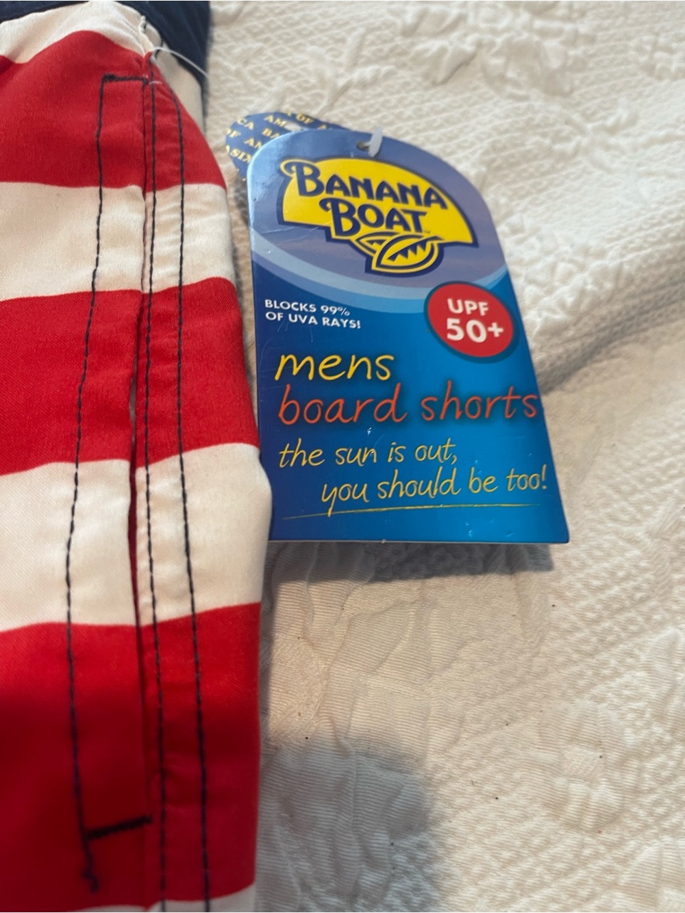 Banana Boat Men’s M Patriotic Stars & Stripes Board Shorts W 31 Ins 8 Rise 13 - Picture 5 of 9